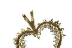 10K Yellow Gold 0.90 Ctw Diamond Cluster Classic Heart Pendant