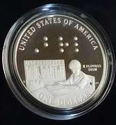 2009 PROOF Silver Braille Sil Dollar.
