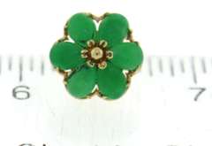 Elegant Green Jade Flower Stud Earrings