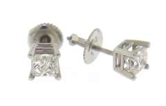 Classic White Gold Princess Cut Diamond Earrings