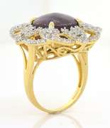 Colossal Genuine 16.71CTS Star Ruby & White Sapphire Ring in Vermeil