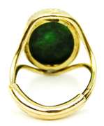 Vintage Large Gold-Filled Jade Ring, Size 5