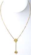 Charming 14KT Yellow Gold Y-Style Heart Necklace