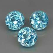 Matched! 3 piece 7.63ct full fire sky blue Topaz set