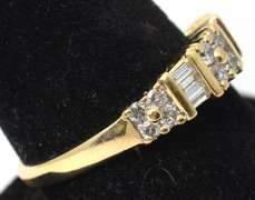 Shiny Diamond Band Ring in 14KT Yellow Gold