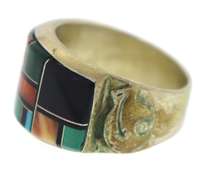 Sterling Silver Enamel Mosaic Ring