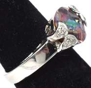 Bold Mystic Topaz Ring in 14KT White Gold