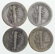 Lot (4) 1921 Mercury Dimes