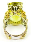 Michael Valitutti Huge Lemon Quartz Sterling Ring, Size 9