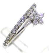 18K white Gold Crystal Flower Ring