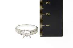 18K White Gold 6.75mm 0.28 Ctw Engagement Setting Semi Mount Ring