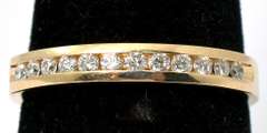 Glittering Diamond Band in 14KT Yellow Gold