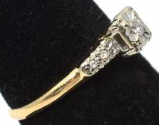 Dainty Diamond Ring with Enhancers in Two-Tone 14KT Gold
