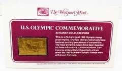 US Olympic Commemorative 1980 23KT Gold Stamp Proof