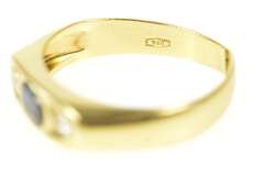 18K Yellow Gold 0.37 Ctw Natural Sapphire Diamond Accent Ring
