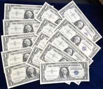 Lot of 14 UNC 1 Dollar  Silver Certificates Same Series
