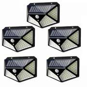5pcs 100 LED Solar Powered PIR Motion Sensor Wall Light