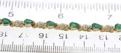 Fabulous Diamond and Pear Emerald Tennis Bracelet