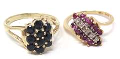 Wonderful Big Group Lot of Gemstone Rings