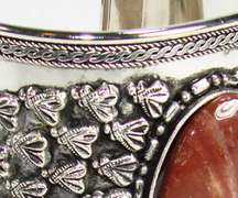 Charming Ethnic Handcrafted Silver Tone Cuff Bracelet