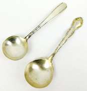 2 Antique Sterling Silver Cream Ladles