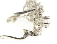 18K White Gold Cubic Zirconia Retro Halo Burst Snowflake Earrings