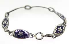 Sterling Silver Blue Enamel Bracelet