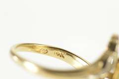 14K Yellow Gold Oval Natural Opal Diamond Petal Accent Bypass Ring