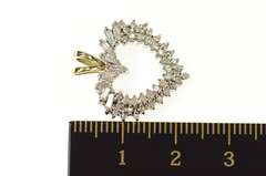 10K Yellow Gold 0.90 Ctw Diamond Cluster Classic Heart Pendant