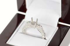 18K White Gold 0.51 Ctw Diamond Semi Mount Engagement Setting Ring