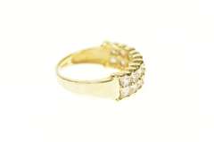 14K Yellow Gold Tiered Princess Travel Wedding Band Ring