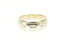 14K White Gold Retro Classic Diamond Inset Wedding Band Ring