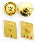 2 Gold Filled Diamond & Ruby Fairchild Pins