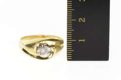 14K Yellow Gold Men's 1960's Classic Diamond Swirl Wedding Ring