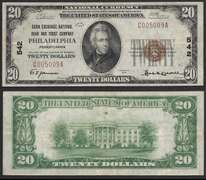 $20 1929 Corn Exchange National Bank & Trust Philadelphia