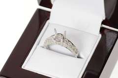 18K White Gold 6.75mm 0.28 Ctw Engagement Setting Semi Mount Ring