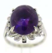 Sterling Silver Cabachon Amethyst Ring