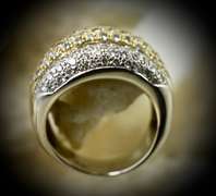 Shimmering 18K Two-Tone Diamond Dome Ring