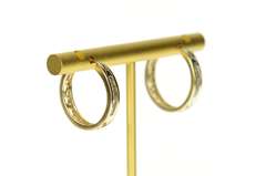 10K Yellow Gold 0.40 Ctw Classic Baguette Diamond Hoop Earrings