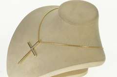 18K Yellow Gold Diamond Inset Ornate Cross Christian Faith Pendant