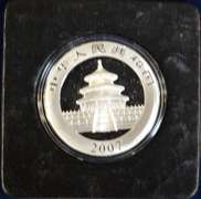 2007 1 OZ CHINESE PANDA COIN GILDED PANDAS