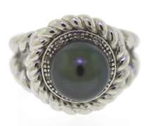 Sterling Silver Black Pearl Ring