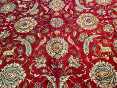 STUNNING HUNTING DESIGN TABRIZ RUG 9'.4"X13'.1"