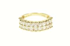 14K Yellow Gold Tiered Princess Travel Wedding Band Ring
