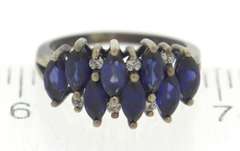 Sterling Silver Dark Blue Topaz Ring