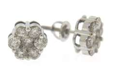 Excellent Diamond 7 Stone Cluster Earrings