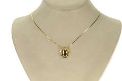 14K Yellow Gold 1950's Retro Wedding Bell Citrine Charm/Pendant