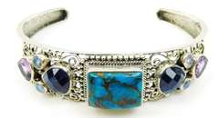 Beautiful Nicky Butler Sterling Gemstone Cuff Bracelet
