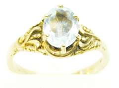 Beautiful Antique 10K Gold Aquamarine Ring, 5.25
