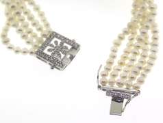 Pearl and Cubic Zirconia Sterling Silver Bracelet